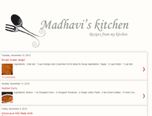 Tablet Screenshot of madhaviskitchen.com